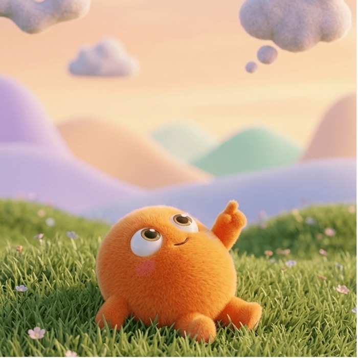 Lumi watching clouds drift past